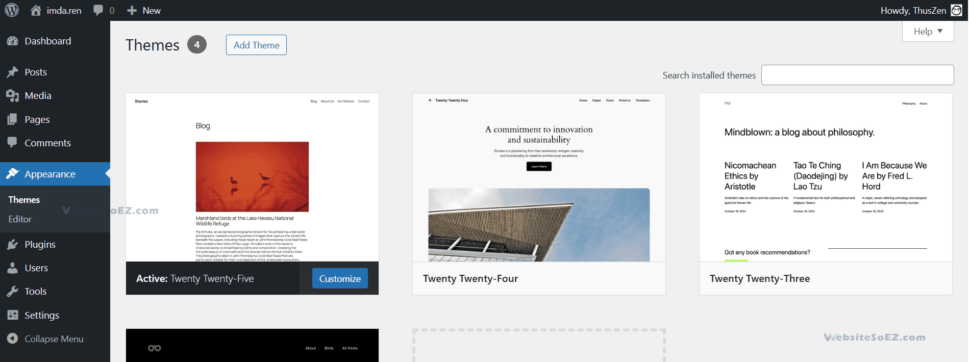 WordPress Themes and Appearance